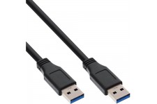 Câble InLine® USB 3.0 Type A mâle à A noir 1m