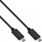 Câble InLine® USB 3.1, type C mâle / mâle, noir, 0,5 m