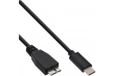 Câble USB 3.1 InLine®, type C mâle à Micro-B mâle, noir, 0,5 m
