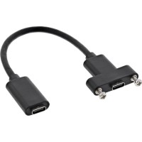 InLine® USB3.1 C femelle à femelle avec câble à bride de 0,2 m, noir