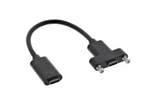 InLine® USB3.1 C femelle à femelle avec câble à bride de 0,2 m, noir