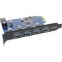 InLine® pcie USB 3.0 Contrôleur hôte 4 ports PCIe incl. Support bas profil noir