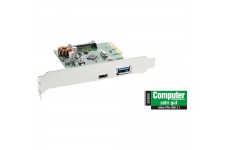 Contrôleur hôte InLine® USB 3.1 AF 2 ports AF + CF + support profil bas PCIe x4
