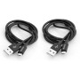  câble Lightning vers USB - noir - lot de 2 - câble de chargement solide pour iPhone - protection anti-courbure - 2x 100 cm - câble Lightning - chargeur téléphone portable