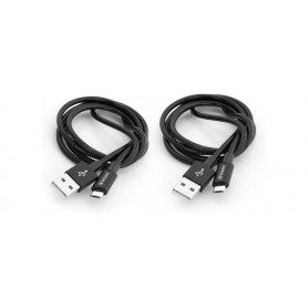  câble Lightning vers USB - noir - lot de 2 - câble de chargement solide pour iPhone - protection anti-courbure - 2x 100 cm - câble Lightning - chargeur téléphone portable