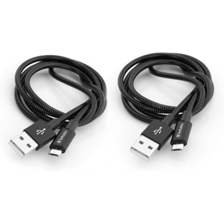  câble Lightning vers USB - noir - lot de 2 - câble de chargement solide pour iPhone - protection anti-courbure - 2x 100 cm - câble Lightning - chargeur téléphone portable