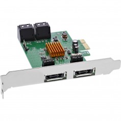 Contrôleur InLine® SATA 6 Gb / s avec 4x SATA (2x eSATA) PCI-E 2.0