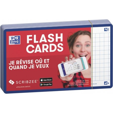 Oxford Fiches "Flash 2.0", 75x125 mm, quadrill, bleu