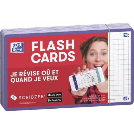 Oxford Fiches "Flash 2.0", 75x125 mm, quadrill, violet