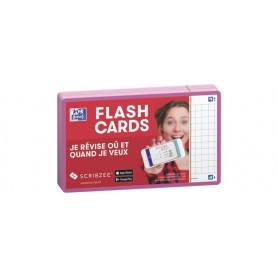 Oxford Fiches "Flash 2.0", 75x125 mm, quadrill, fuchsia