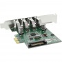 Contrôleur hôte 4 ports InLine® USB 3.0 PCIe incl. Support à profil bas et Aux 4 broches. Puissance