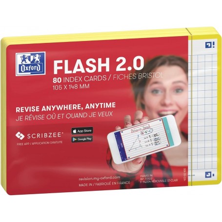 Oxford Fiches "Flash 2.0", 105 x 148 mm, jaune