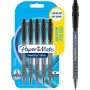 Paper:Mate Stylo bille FlexGrip Ultra, blister de 5, noir