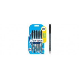 Paper:Mate Stylo bille FlexGrip Ultra, blister de 5, noir