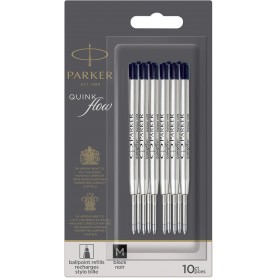 PARKER Recharge pour stylo QUINKflow, M, blister de 10, noir