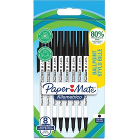 Paper:Mate Stylo bille Kilometrico, blister de 8, noir