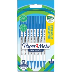 Paper:Mate Stylo bille Kilometrico, blister de 8, bleu