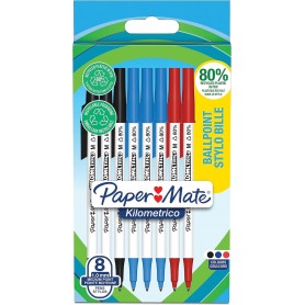 Paper:Mate Stylo bille Kilometrico, blister de 8, assorti