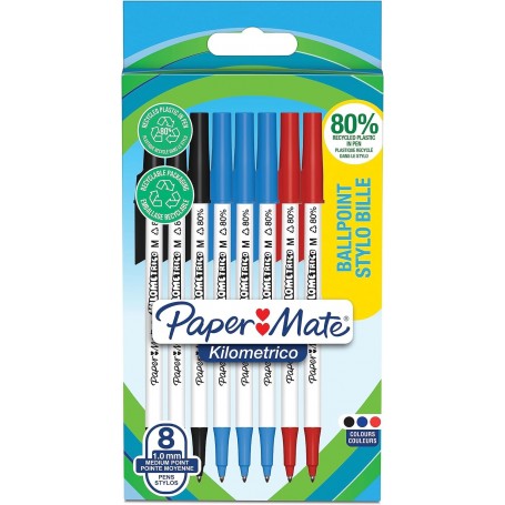Paper:Mate Stylo bille Kilometrico, blister de 8, assorti