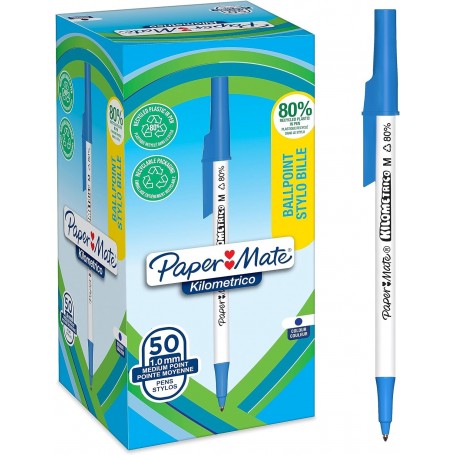 Paper:Mate Stylo bille Kilometrico, bote de 50, bleu