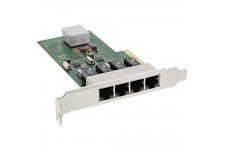 Carte réseau InLine® Quad Gigabit, PCIe x4, 4x 1 Go / s, avec support bas