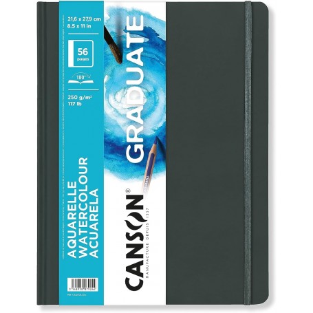 CANSON Carnet croquis GRADUATE Aquarelle, noir
