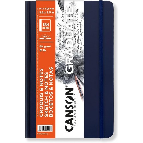 CANSON Carnet croquis GRADUATE SKETCH & NOTES, bleu fonc