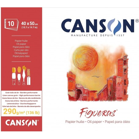 CANSON Bloc papier dessin "Figueras", 400 x 500 mm, 290 g/m2