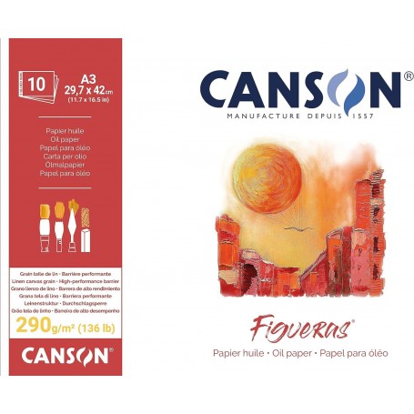 CANSON Bloc papier dessin "Figueras", 297 x 420 mm, 290 g/m2