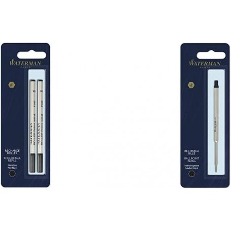 WATERMAN Recharge pour stylo roller, blister de 2, noir