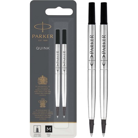 PARKER Recharge pour rollerball QUINK, blister de 2, noir