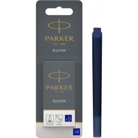 PARKER Cartouche d\'encre longue QUINK, en blister, bleu