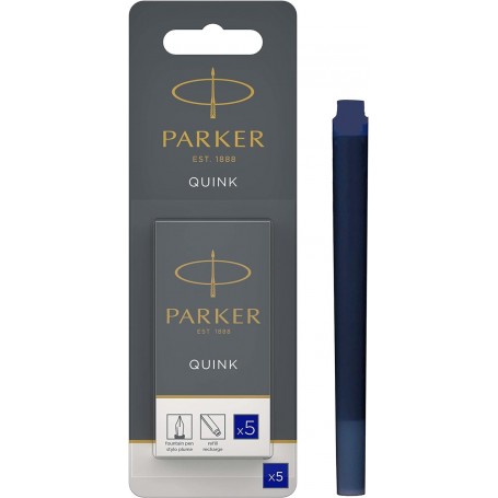 PARKER Cartouche d\'encre longue QUINK, en blister, bleu