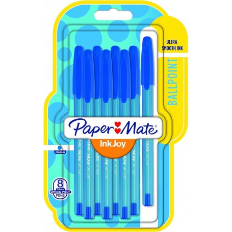 Paper:Mate Stylo bille InkJoy 100, blister de 8, bleu