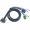KVM Jeu de câbles, ATEN VGA, PS/2, Audio, 2L-1701P, longueur 1,8m