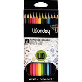 Wonday Crayons de couleur, tui carton de 12