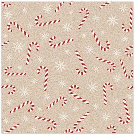 PAPSTAR Serviette motif de Nol "Candy Canes"
