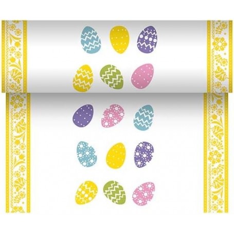 PAPSTAR Chemin de table pour Pques "Coloured Eggs"