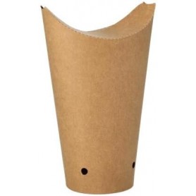 PAPSTAR Etui pour frites, brun, grand