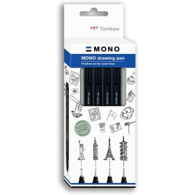 Tombow Feutre fin MONO drawing pen "Fine Set", set de 4