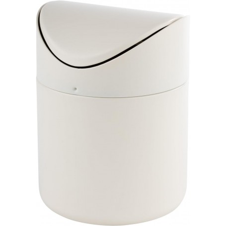 APS Poubelle de table, en inox, blanc mat