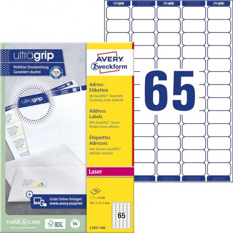 AVERY Zweckform Mini tiquette, 38,1 x 21,2 mm, blanc