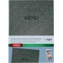 sigel Chemise pour carte de menu "MENU", A4, anthracite