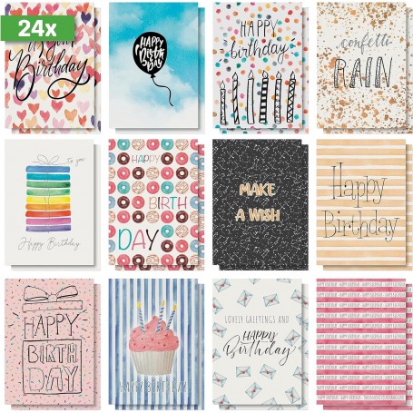 sigel Geburtstags-Postkarten-Set "Colourful Birthday Fun"