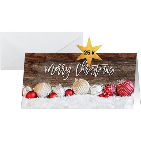 sigel Carte de Nol "Red and white Christmas with dark wood"