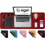 sigel Sous-main, similicuir, enroulable, noir/rouge