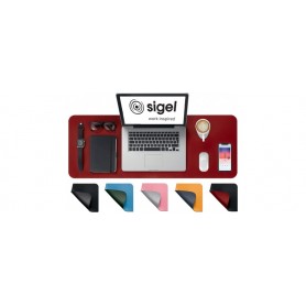 sigel Sous-main, similicuir, enroulable, noir/rouge