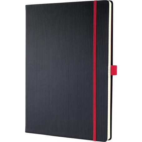 sigel Carnet de notes Conceptum, A4, quadrill, noir/rouge