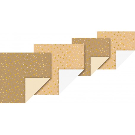 HEYDA Set de feuilles de papier plier "Etoiles or"