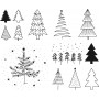 HEYDA Set de tampons motif "Sapin", bote transparente